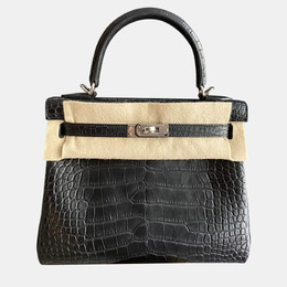 Hermes: Чёрная сумка  Kelly 25
