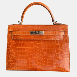 Hermes: Оранжевая сумка  Kelly 32