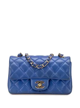 CHANEL Pre-Owned: Голубая сумка через плечо 