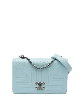 CHANEL Pre-Owned: Голубая сумка через плечо 