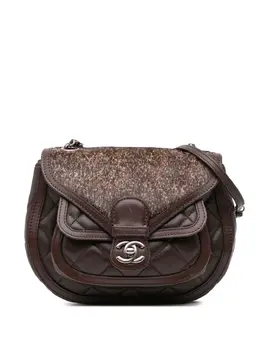 CHANEL Pre-Owned: Коричневая сумка через плечо 