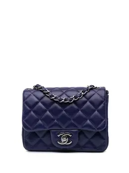 CHANEL Pre-Owned: Голубая сумка через плечо 