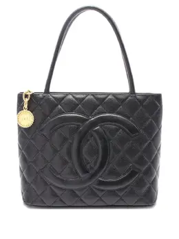 CHANEL Pre-Owned: Чёрная сумка-шоппер 
