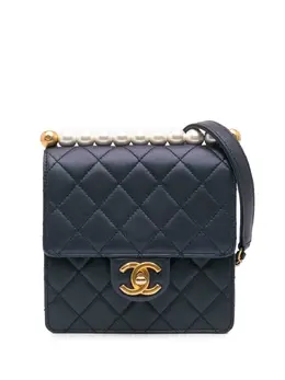 CHANEL Pre-Owned: Голубая сумка через плечо 