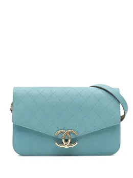 CHANEL Pre-Owned: Голубая сумка через плечо 