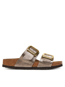 Birkenstock: Золотые сабо 