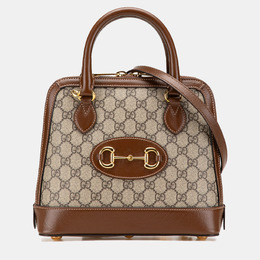 Gucci: Бежевая сумка  Horsebit 1955