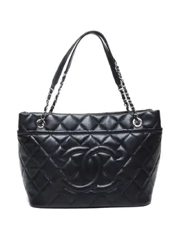 CHANEL Pre-Owned: Чёрная сумка-шоппер 
