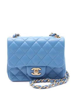 CHANEL Pre-Owned: Голубая сумка через плечо 