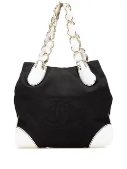 CHANEL Pre-Owned: Чёрная сумка-шоппер 