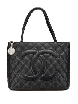 CHANEL Pre-Owned: Чёрная сумка-шоппер 