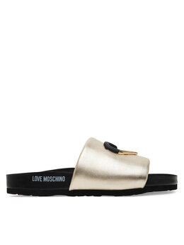 LOVE MOSCHINO: Золотые сабо 