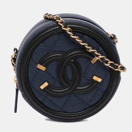Chanel: Синяя сумка через плечо 