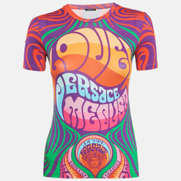 Versace: Многоцветная футболка 