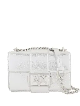 Armani Exchange: Серебристая сумка 