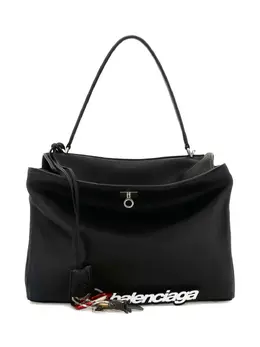 Balenciaga: Чёрная сумка-шоппер 