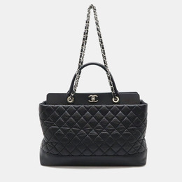 Chanel: Чёрная сумка-шоппер 