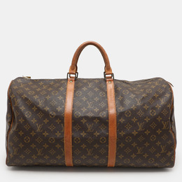 Louis Vuitton: Коричневая сумка  Keepall