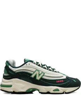 New Balance: Зелёные кроссовки 