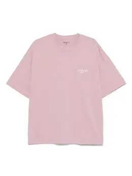 Carhartt WIP: Розовая футболка  Script
