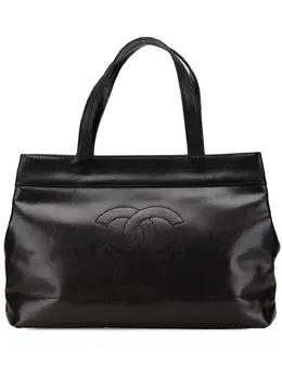 CHANEL Pre-Owned: Чёрная сумка-шоппер 