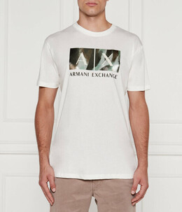 Armani Exchange: Белая футболка 