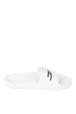 Tommy Hilfiger: Белые шлёпанцы 
