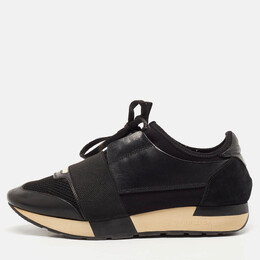 Balenciaga: Чёрные кроссовки  Race Runner