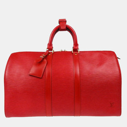 Louis Vuitton: Красная сумка  Keepall 45