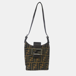 Fendi: Коричневая сумка  Zucca