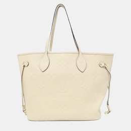 Louis Vuitton: Бежевая сумка  Neverfull MM