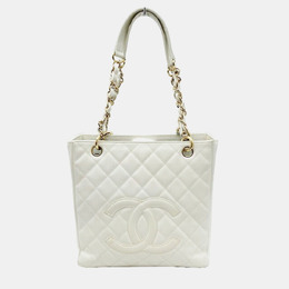 Chanel: Белая сумка-шоппер 