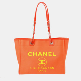 Chanel: Оранжевая сумка-шоппер 