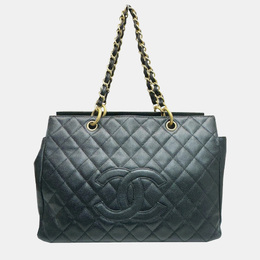 Chanel: Чёрная сумка-шоппер 