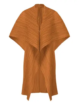 Pleats Please Issey Miyake: Коричневый плащ 