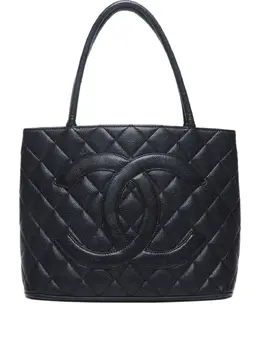 CHANEL Pre-Owned: Чёрная сумка-шоппер 