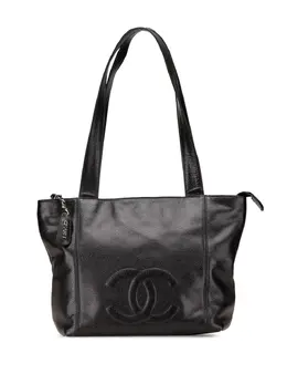 CHANEL Pre-Owned: Чёрная сумка-шоппер 