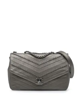 CHANEL Pre-Owned: Серая сумка через плечо 