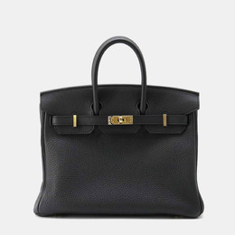 Hermes: Чёрная сумка-шоппер  Birkin 25