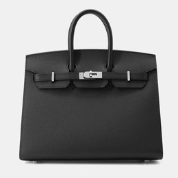 Hermes: Чёрная сумка-шоппер  Birkin 25