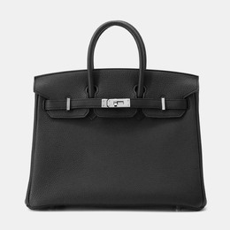 Hermes: Чёрная сумка-шоппер  Birkin 25