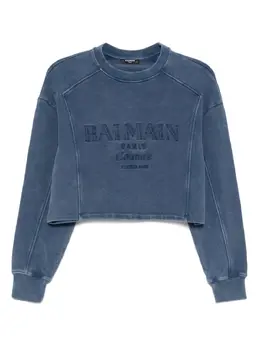 Balmain: Голубой свитшот 