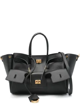 Balenciaga: Чёрная сумка-шоппер 