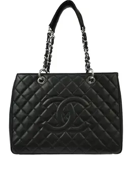 CHANEL Pre-Owned: Чёрная сумка-шоппер 