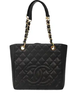 CHANEL Pre-Owned: Чёрная сумка-шоппер 
