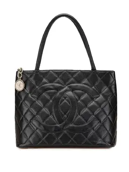 CHANEL Pre-Owned: Чёрная сумка-шоппер 