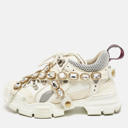Gucci: Белые кроссовки  Flashtrek