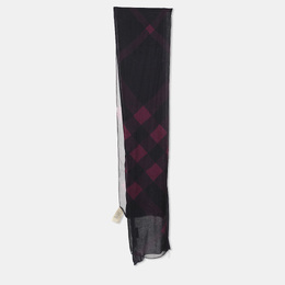 Burberry: Фиолетовый шарф 