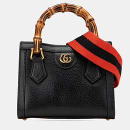 Gucci: Чёрная сумка  Bamboo