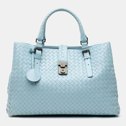 Bottega Veneta: Голубая сумка  Intrecciato